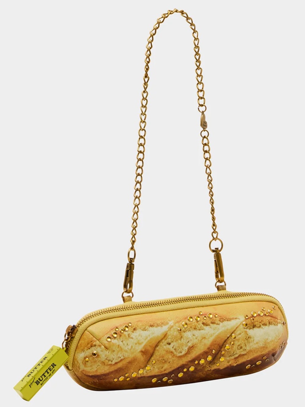 Betsey Johnson KITSCH BAGUETTE ABOUT IT Bread SHOULDER BAG TAN NEW WITH TAGS NWT